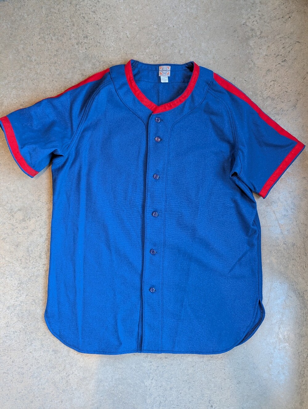 NWOT Wool Blend Ebbets Field Baseball Flannel Jersey L Blue & Red